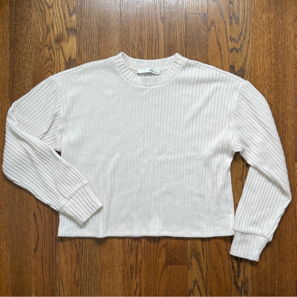 Small, Aritzia Wilfred Free, Cream Crop Top